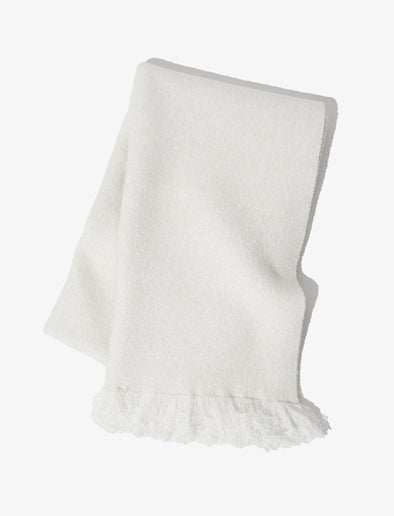 Folded image of Blanket Shawl In Textured Boucle Knit in Ivory